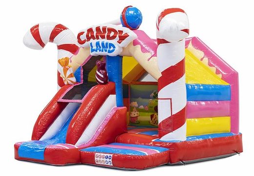 Espreguiçadeira inflável combo de slides com tema de doces à venda para crianças