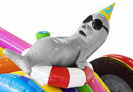 Compre almofada de ar inflável com escorregador com animais de festa para crianças