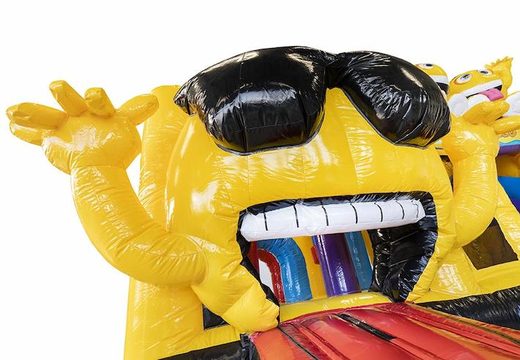 Compre segurança inflável com escorregador em amarelo com emojis para crianças