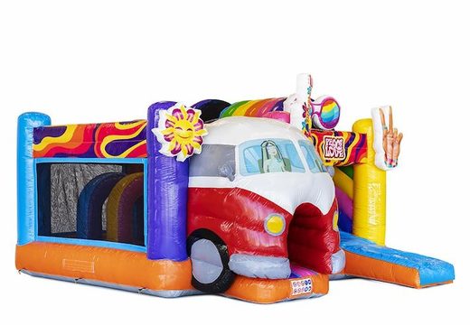 Encomende almofada de ar inflável com slide no tema Hippy com van volkswagen para crianças