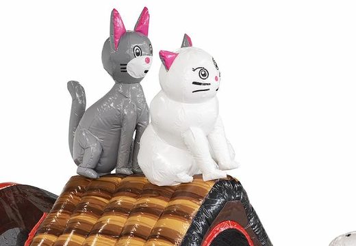 Encomende o castelo inflável inflável com slide no tema animal com cachorro grande para crianças