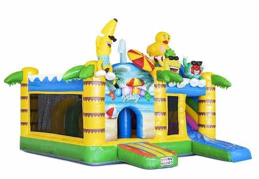 Encomende o castelo inflável inflável com slide no tema da festa de verão para crianças