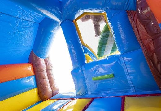 Encomende o castelo inflável inflável no tema aloha com escorregador para crianças