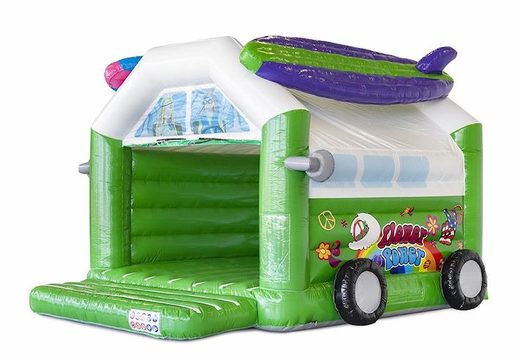 Compre castelo inflável inflável padrão com teto em tema hippie verde para crianças