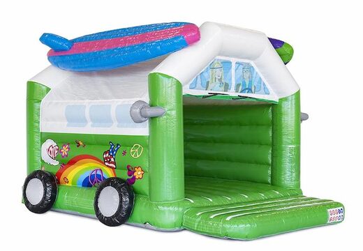 Castelo inflável inflável em verde com estilo hippie à venda para crianças
