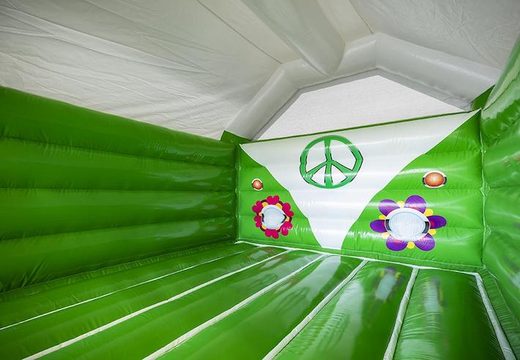 Compre castelo inflável inflável em verde com estilo hippie para crianças