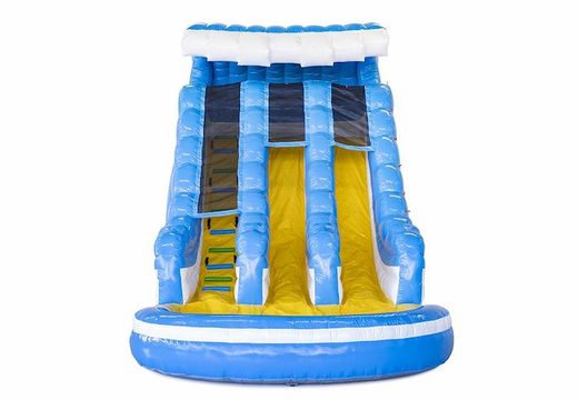 Grande escorregador inflável em azul e amarelo para venda para crianças