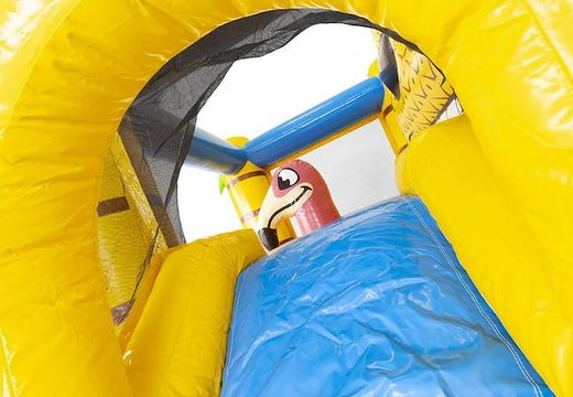 Pequeno castelo inflável inflável com tema do Havaí com escorregador para crianças