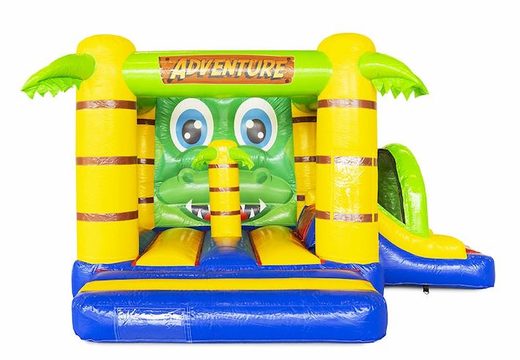 Bouncer inflável pequeno com tema de crocodilo com escorregador para crianças para venda