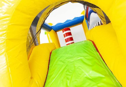Bouncer inflável com tema de pirata pequeno com escorregador para venda para crianças