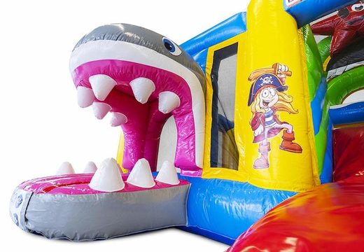 almofada de ar inflável com slide no tema pirata para crianças à venda
