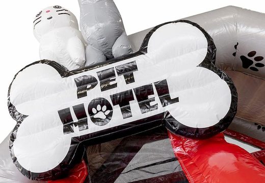 Compre combinação de escorregador inflável inflável com slide em tema de hotel animal para crianças