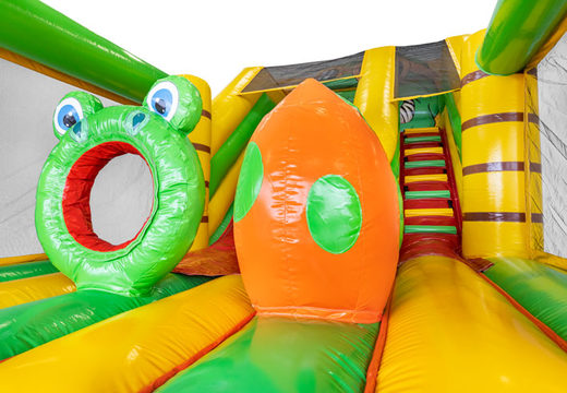 Escorrega inflável com seção de castelo insuflável à venda no tema dino para crianças