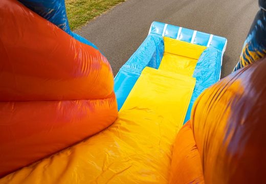Encomende almofada de ar super inflável multiplay em tema de praia azul amarelo laranja para crianças