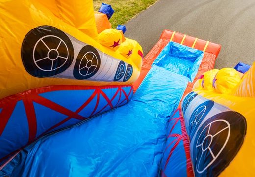 Grande almofada de ar multiplay temática de montanha-russa inflável incluindo slide para venda para crianças