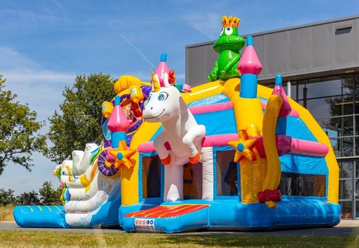 Compre castelo inflável multiplay super inflável em estilo unicórnio com muitas cores para crianças