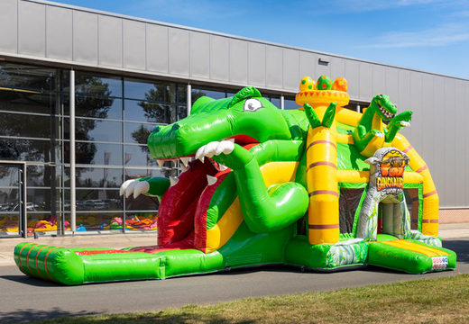Castelo inflável multiplay super inflável com slide no tema dino para venda para crianças