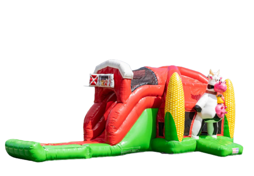 Compre almofada de ar super inflável multiplay em tema de fazenda vermelho e verde para crianças