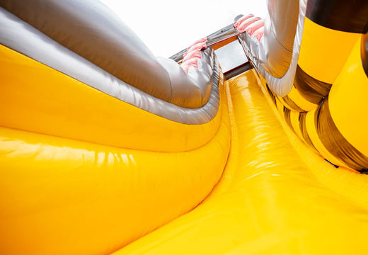 Encomende o escorregador duplo inflável grande em vermelho com amarelo para as crianças brincarem