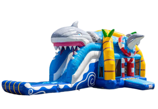 Compre almofada de ar super inflável multiplay com slide no tema do mundo da água para crianças