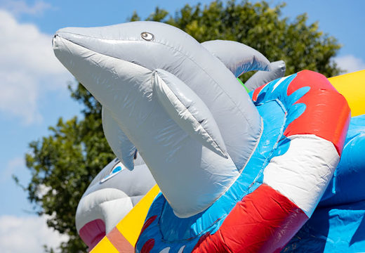 Encomende almofada de ar super inflável multiplay com slide no tema do mundo da água para crianças