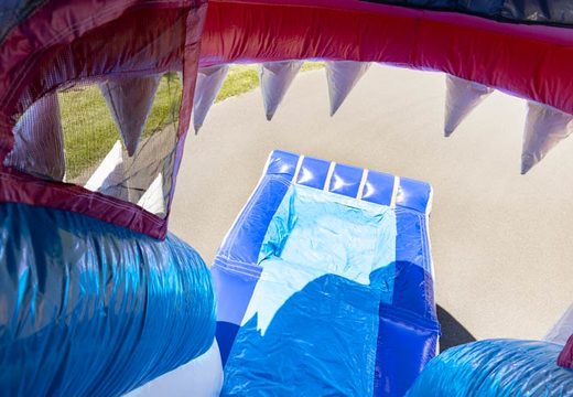 Castelo inflável inflável temático Seaworld com escorregador com grande tubarão para venda para crianças