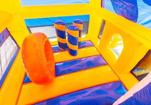 Encomende almofada de ar inflável com seção de salto e deslize no tema de pato de borracha para crianças