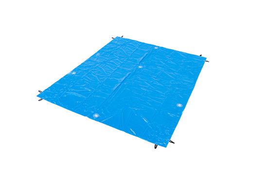 Compre um lençol de 9 metros por 6 metros por baixo de um inflável em azul