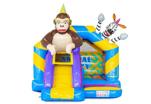 Compre escorregador inflável combinado para festa animal com escorregador frontal para crianças