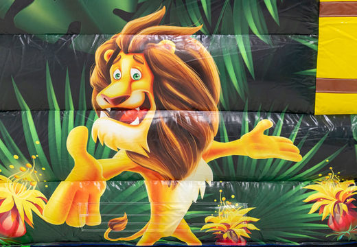 Encomende um insuflável insuflável no tema Lion com estampas a condizer com o tema para crianças. Compre castelos insufláveis ​​online na JB Insuflaveis Portugal