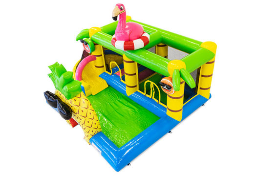 Comprar Insuflável Flamingo inflável com estampas para crianças. Encomende castelos insufláveis ​​online na JB Insuflaveis Portugal