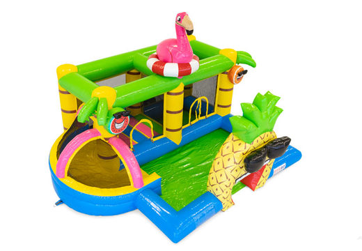 Encomende o castelo insuflável Flamingo para crianças. Compre castelos infláveis ​​online na JB Insuflaveis Portugal