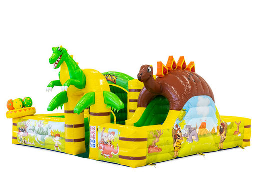 Compre um castelo insuflável insuflável no tema Dino para crianças. Encomende insufláveis ​​online na JB Insuflaveis Portugal