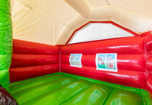 Encomende a almofada de ar insuflável Slide Combo no tema Tractor para crianças. Compre almofadas de ar infláveis ​​na JB Insuflaveis Portugal