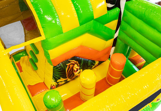 Vende-se mini almofada de ar inflável Multiplay no tema Selva para crianças. Encomende almofadas de ar infláveis ​​na JB Insuflaveis Portugal