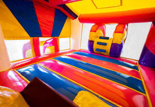 Compre o castelo inflável para crianças com tema Slide Park Combo Unicorn. Bouncers infláveis ​​com slide agora encomende online na JB Insuflaveis Portugal
