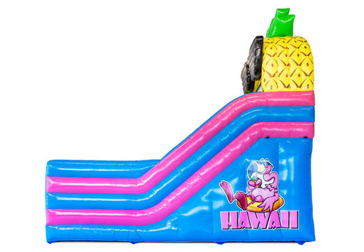 Encomende castelo inflável com escorrega no tema Havaí na JB Inflatables