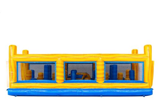 Módulo Pillar Dodger amarelo e azul em percurso de obstáculos modular