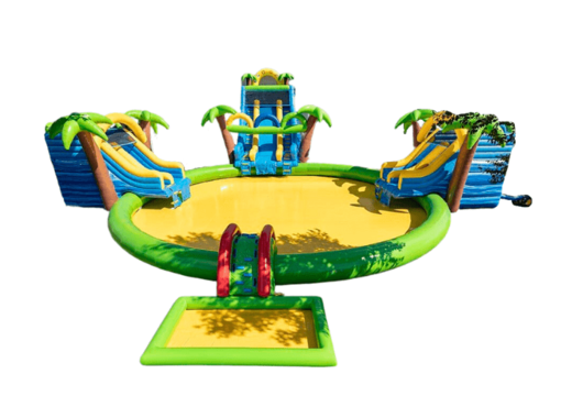 Parque aquático redondo XL em tema de selva disponível para compra online através da JB