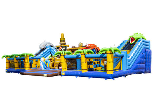 Parque de diversões inflável JB Inflatables grande com tema de mundo marinho