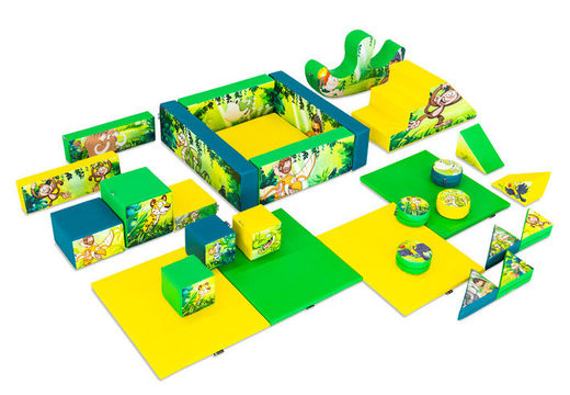 Conjunto XXL de Softplay com tema Jungle Dino e blocos coloridos para brincar